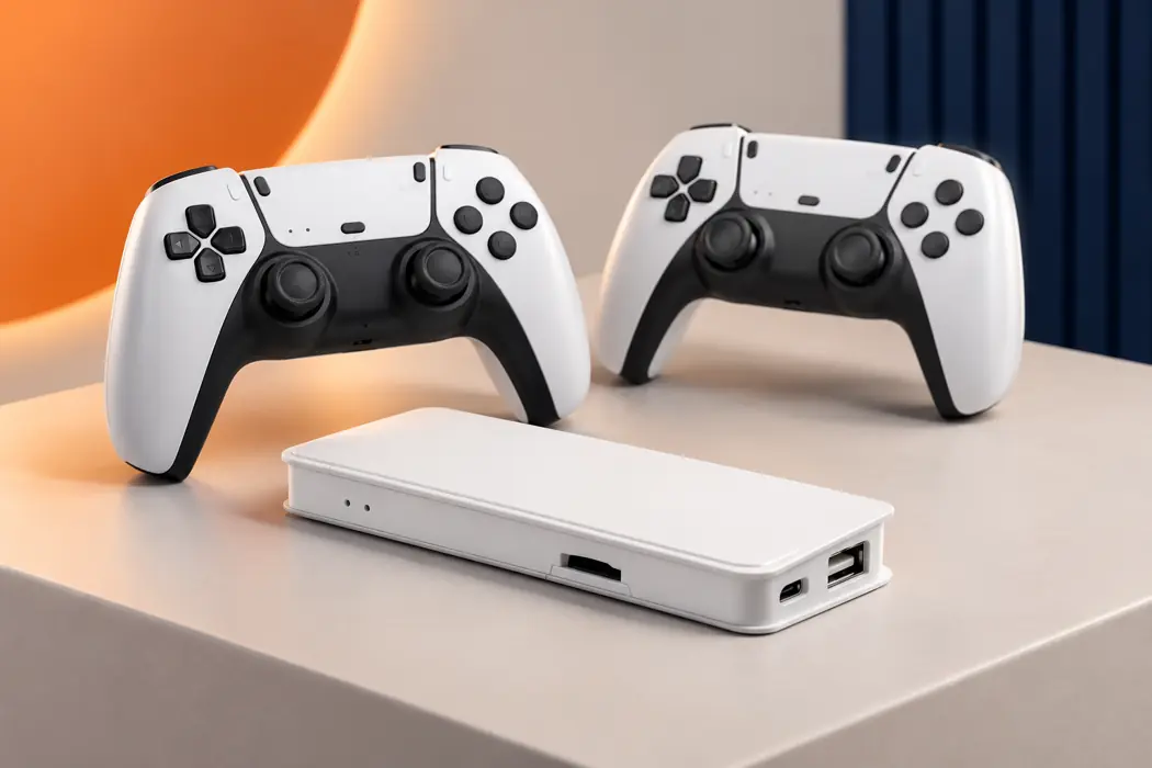 تصويرة توضيحية للـGame Stick البيضاء وزوز manettes